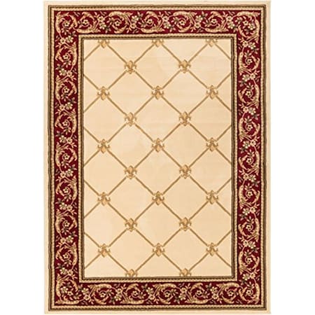 Infinity Home 9 ft. 2 in. x 12 ft. 6 in. Timeless Fleur De Lis Area Rug - Ivory 36228