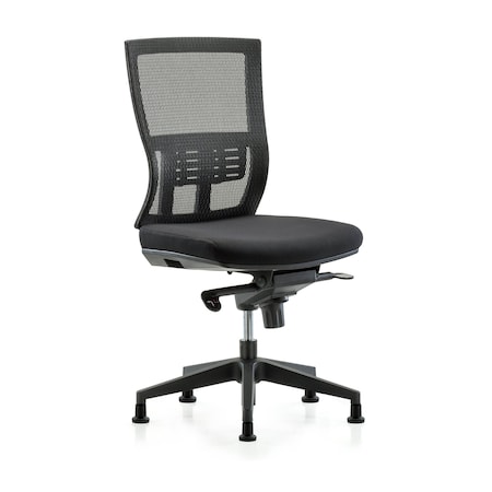 Blue Ridge Ergonomics Desk Chair Modern Mesh Chair, C2, Glides, No Arms, 18-1/2" to 21-1/2" Height, Mesh, Black BR-MOD-MDHCH-RG-C2-A0-RG