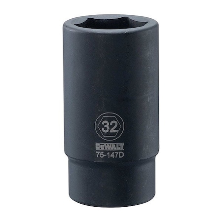 Dewalt Deep Impact Socket, 3/4 IN DR, 32MM DWMT75147OSP