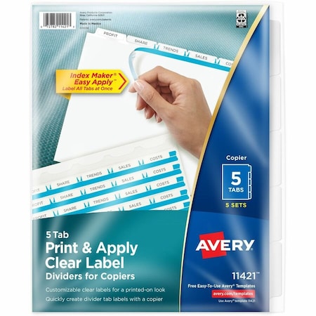 Avery Dennison INDEX, COPIER, 5TAB, 5ST/PK 11421