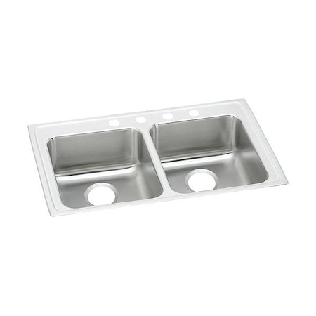 Just Manufacturing Bowl Drop-In Sink, 33"x19.5"x4.5", Gray DLADA1933A452-J