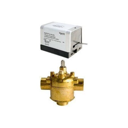 Schneider Electric VB: 1/2 in. 3W Mix/Div. Zone. SWT. BR. 4 cv. 25 PSI. Act (AG14T020): Elec. 2Pos. SR. NC. 277 VAC. A VT3213G14T020