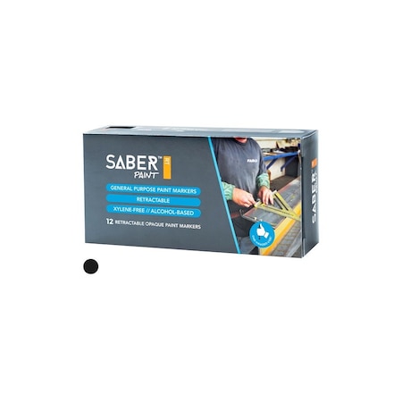 Faro Tools Faro SaberPaint RT Marker Retractable Dozen General Purpose Bullet Tip Black 59110