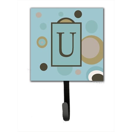 Carolines Treasures Letter U Initial Monogram - Blue Dots Leash Holder Or Key Hook CJ1013-USH4
