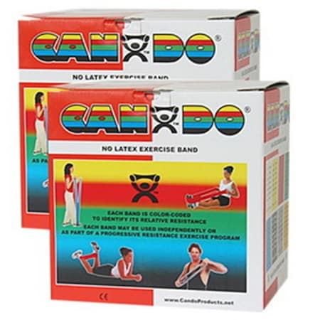 Fabrication Enterprises Cando Twin-Pak Latex-Free Exercise Band, Red - 100 yards FA129125