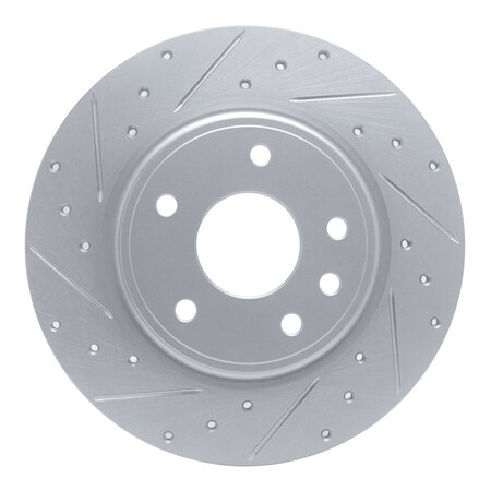 Dynamic Friction Co DFC Brake Rotor - Drilled and Slotted - Silver 631-39030L