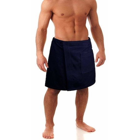 Towelsoft Premium Terry Velour Spa Wrap- Navy for Men Body Wrap-Terry-WV4003-NVY