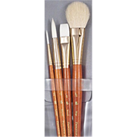 Classroom Creations Real Value Short Handle Set, Synthetic White Taklon - Set Of 5 CL970660