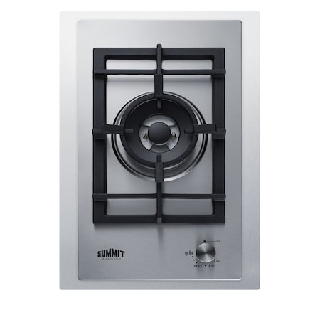 Summit 15in Wide 1-Burner Gas Cooktop In Stainless Steel GCJ1SSTK15