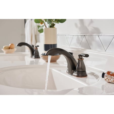 Moen Hilliard 2-Handle Lever Centerset Low Arc Bathroom Faucet Mediterranean Bronze 84532BRB