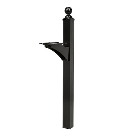 Gibraltar Mailboxes Architectural Mailboxes Landover 56.4 in. Powder Coated Black Aluminum/Steel Mailbox Post LP000BAM