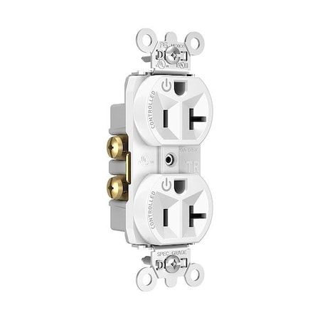 Pass & Seymour Duplex Straight Blade Receptacle, 5-20R, 20 A, 125V AC, 2 Pole, 3 Wire, Grounded TR5362CDW