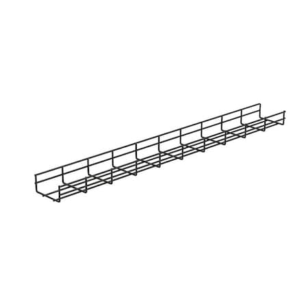 Kable Kontrol Wire Mesh Cable Tray, 4 in W x 2 in D x 10 in L, Black Coated, 60PK KK-4X2X10-BK-60