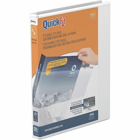Quickfit View Binder, 3-Ring Binder, Angle D Ring, 5/8 Inch, White - 5/8in Binder Capacity - Letter - 8 87A000
