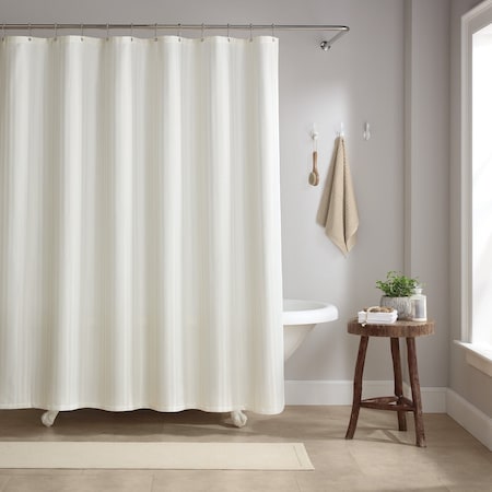 Arkwright Home Poly Shower Curtain Set 72x72 Damask Bright White - 1 Set P-SCSTD-7272-WH