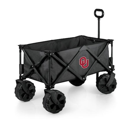 Picnic Time Family Of Brands NCAA Oklahoma Sooners Adventure Wagon Elite All-Terrain Folding Beach Wagon 741-85-679-454-0