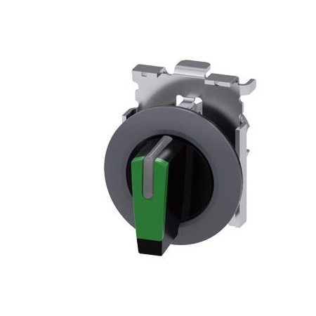 Siemens Selector switch, illuminable, 30 mm, round, metal, matte, green 3SU1062-2DL40-0AA0