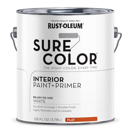 Rust-Oleum Sure Color Flat White Water-Based Paint + Primer Interior 1 gal 380215