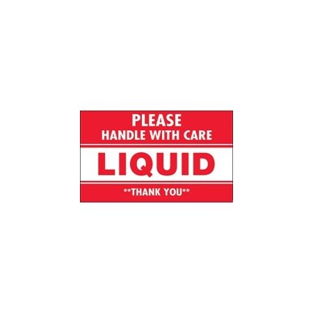 Bubblefast 3 x 5'' - ''Please Handle With Care - Liquid - Thank You'' Labels BFDL1061