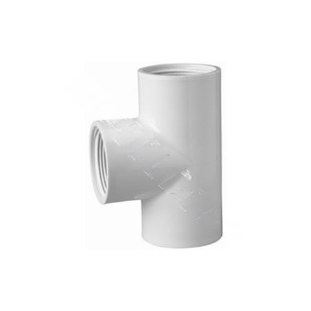 Lasco Pipe Tee, 1/2 in, FPT, PVC, White, SCH 40 Schedule 405005BC