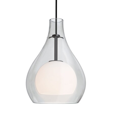 Besa Lighting Besa Elle 11 Pendant, Clear, Black Finish, 1x 9W LED 1JT-ELLE11CL-LED-BK