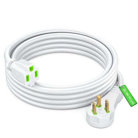 Maximm 6ft 16AWG Low Profile Flat Plug Extension Cord, White IGR-P030P-LA005H-6FT-WHITE
