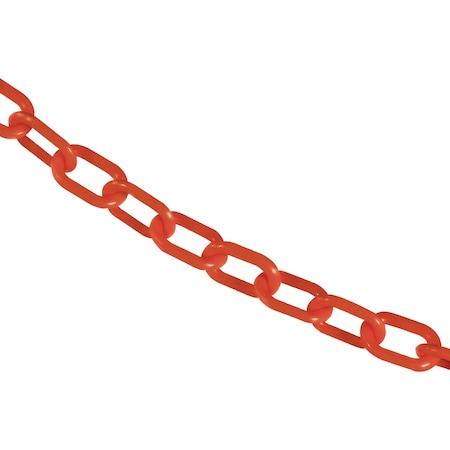 Mr. Chain 1" x 50' Traffic Orange Plastic Safety Chain 10013-50
