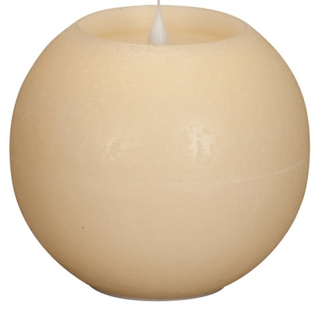 Homeroots Set of Two Beige Round Flameless Designer Candle, 2PK 517662
