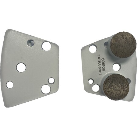 Vantage Product Diamond Grinding Disc for Trapezoid Grinders, 2 Round Segment, 60/80 Grit, Extra Soft Bond M-TQC10-2R6080-XS