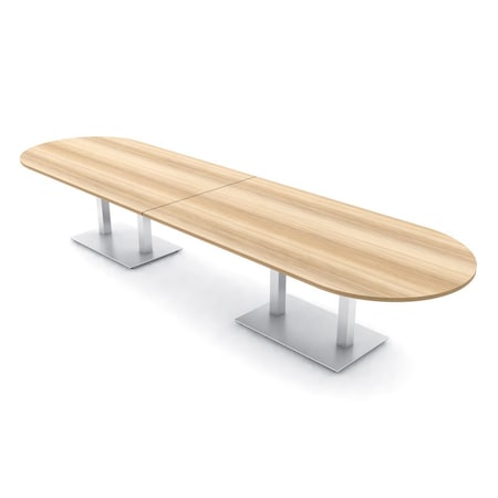 Skutchi Designs Racetrack Conference Table With Power, 48 in W, 168 in L, Brown HAR-RAC-48X168-DOU-K525-NA