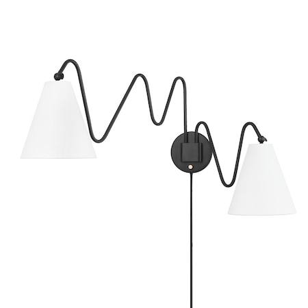 Mitzi Tali Roth X Onda 2 Light Plug-In Sconce 63 In. Soft Black HL699102-SBK