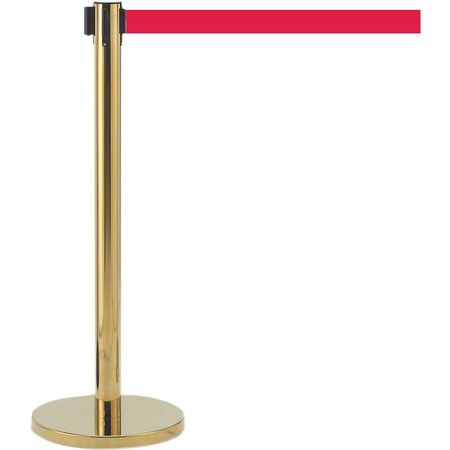 Aarco Form-A-Line System w/ 10' Slow Retracting Belt, Brass Finish w/ Red Belt HB-10RD