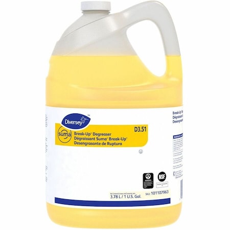 Diversey Suma Break-Up Degreaser D3.51, Characteristic Scent, 1 gal Bottle, 4PK 101107963