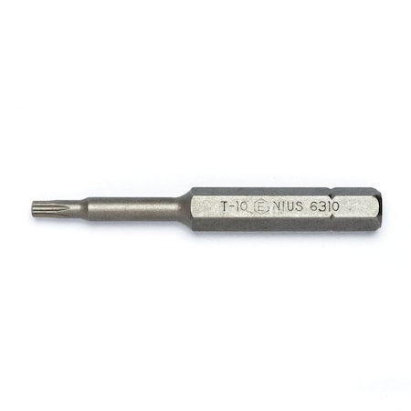 Genius Tools 1/4in Hex Shank, T-10 Star Screwdriver Bit 56mmL 6310