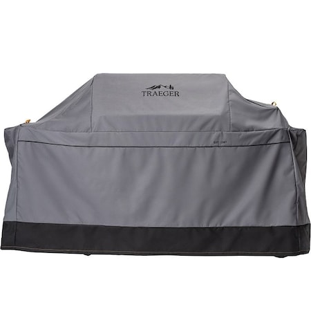 Traeger Grill Cover, 70 in W, 25 in D, 48 in H, 600D Polyester/Nylon, Gray BAC601