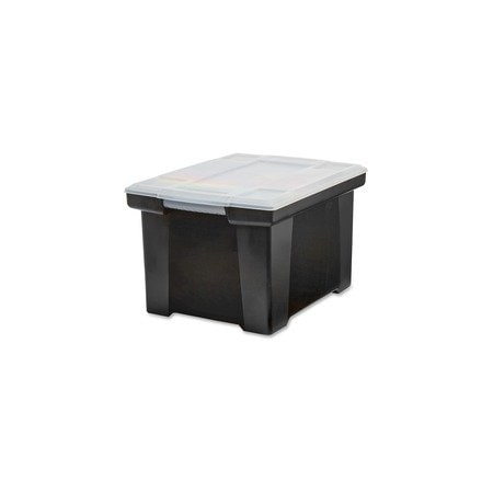 Storex File Box, Black; Clear, 10.88" H STX61528U01C
