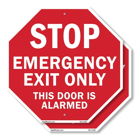 Signmission Exit Sign, Plastic Sign, 18 in W, 18 in H OC-P-2PACK-18-255