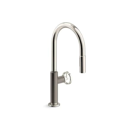 Kohler Billet Touchless pull-down kitchen sink faucet with two-function sprayhead 28670-9RT2-SN