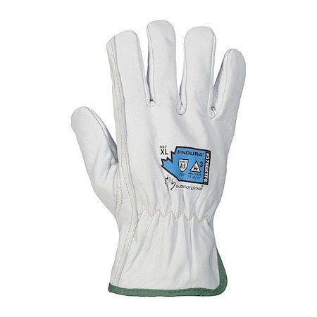 Superior Glove Leather Gloves, Goatskin, White / White, Size S (7) 378GKTFG-S