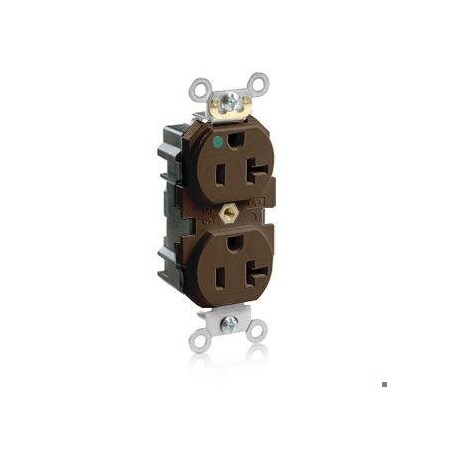 Leviton Straight Blade Receptacle, 5-20R, 20 A, 125V AC, Flush Mount, Self-Grounded M8300-H
