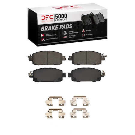 Dynamic Friction Co DFC 5000 Advanced Brake Pads - Ceramic and Hardware Kit 1551-2310-01