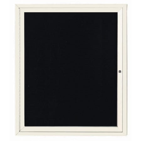 Aarco Enclosed Letter Board Directory w/ Powder Coated Ivory Aluminum Frame, 36''Hx30''W, 1 Door ADC3630IV