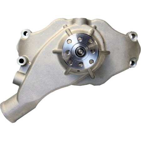 Powerplay 68243 High-Flow Aluminum Long Water Pump for Big Block Chevy - Satin PO3564142