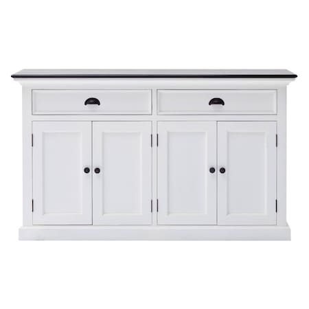 Homeroots Modern Farmhouse Black And White Buffet Server 388229
