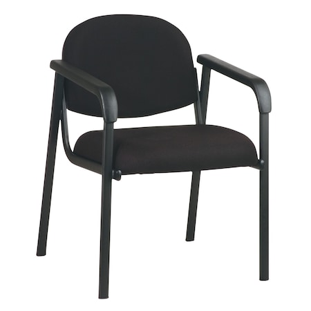 Office Star Products EX Series Designer Plastic Visitor Chair with Shell Back, Black EX35-231