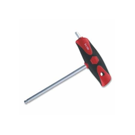 Wiha SoftGrip Dual Drive Hex T-Handle, 2.5 mm, 5.9 in OAL, Chrome, Ball End 817-54025