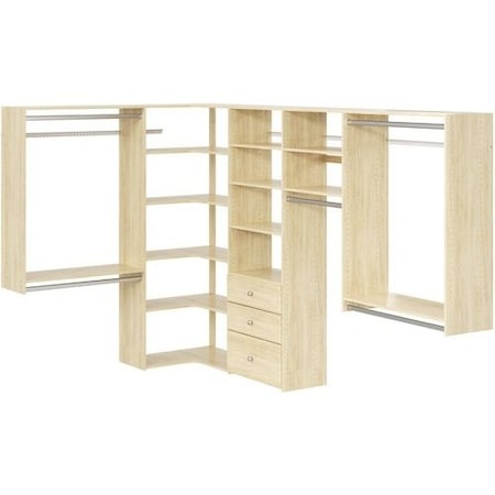 Easy Track Ultimate Corner Closet Organizer Kit, Honey Blonde PH43-MJ