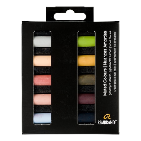 Rembrandt Soft Pastel Micro Sets, 10 Half Sticks, Muted colors 31821005