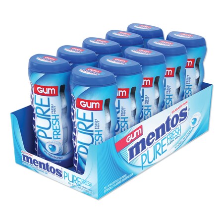 Mentos Pure Fresh Sugar-Free Gum, Mint, 15 Pieces, 10PK VAM1463620
