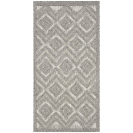 Homeroots 2' X 4' Silver And Gray Geometric Indoor Outdoor Area Rug 573843